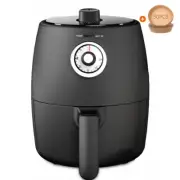 2 Qt. Black Air Fryer for 1-2 People with Oil-Free, Non-Stick, 175°F-400°F, and