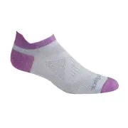 Wrightsock Coolmesh II Tab Lt Grey/Plum L AU 9.5-11 Womens Running Active Socks