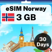 eSIM Norway - 3 GB - 30 Days - Travel eSIM | QR code activation