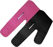 FRCOLOR Elastic Mask Thin Face Strap v Face Masseter Chin Strap for Women Men Black and Rosy