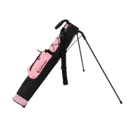 CostwayLightweight Golf Stand Bag with Shoulder Strap and Bottle Holder-Pink