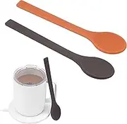 KIICII 2PCs Silicone Coffee & Tea Stirring Spoons, 6.85-Inch, Colorful, Food Grade, Dishwasher Safe