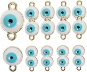 [KONTONTY] Evil Eye Pendant Beads Decorative Charms for Jewelry Making Diy Accessories Set