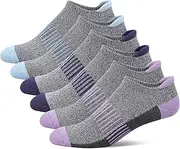 [u&i socks] Women's Athletic Ankle Socks with Heel Tab, Premium Cotton, Soft Cushion, Reinforced Toe, Arch Support, Pack of 6