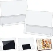 Sintuff 2 Pieces Acrylic Cookbook Holder Clear Acrylic Cookbook Holder Transparent Recipe Book Holder for Cooking Baking Reading Displaying Tablet Pictures Books Notebooks Music Sheets Kitchen Counter