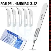 10x Carbon Sterile Scalpel Blade#12 with 1X Stainless Steel Scalpel Handle# 3