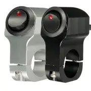 12V 10A Motorcycle Handbar Grip Light Switch On/Off Aluminum Alloy with Indicator 24 BLACK