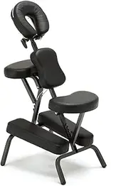 Foldable Massage Chair Table Aluminium Portable Chair Beauty Therapy Tattoo Waxi 250kg Capacity, Adjustable Headrest Chest Pad with Carry Bag, Black