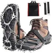 TRIWONDER Ice Snow Grips Over Shoe/Boot Traction Cleat Rubber Spikes Slip-on Stretch Footwear Traction Anti-Slip Spikes Crampons