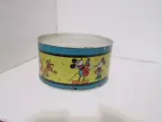 Disneyana-OHIO ART Co.-metal Toy drum-Mickey ,Minnie, Pluto-1930s