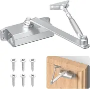 Fenghome Door Closer, Aluminum Alloy Adjustable Spring Hydraulic Door Closure, Hydraulic Spring Door Closer, Closing Speed Adjustable, Commercial & Home Use for 25~65kg Weight Door