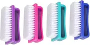 PACKOVE 4Pcs Nail Scrub Brush Durable Nail Cleaning Brushes for Home Salon Use Assorted Color Dust Brush for Fingernails Easy to Carry Convenient Nail Art Supplies