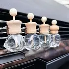 2Pcs Glass+Wood Car Perfume Bottle Essential Oil Diffuser Car Supplies