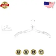 17" Clear Plastic Hangers with 360° Swivel Hook - Ideal for Clothes Organization