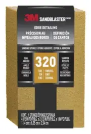 3M SandBlaster EDGE DETAILING Sanding Sponge, 9566 ,320 grit, 4 1/2 in x 2 1/2 x