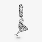 *BRAND NEW* Pandora 925 Silver Pavé Cocktail Glass Dangle Charm 791535CZ