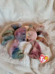 TY BEANIE BABIES- CLAUDE THE CRAB RARE Tie Dye Retired With Tag Errors