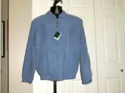BOBBY JONES MEN's NWT S OR M BLUE FULL ZIP LINED GOLF RAIN JACKET SILK