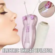 Face Hair Threader Remover Threading Facial Epilator+Cotton Thread Electric Body