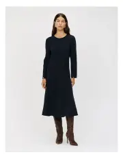 [Veronika Maine] Double Weave Bias Midi Dress in Blue