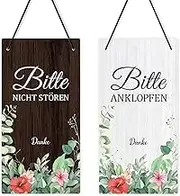 Putuo Decor Please Do Not Disturb Sign PVC Door Sign Please Knock In Double Sided Hanging Sign 10x5 Inch Office Sign