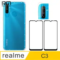 在飛比找PChome24h購物優惠-RedMoon realme C3 手機殼貼4件組 空壓殼-