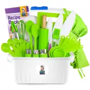 KEFF Real Kids Kitchen Set for Cooking & Baking with Recpie Book - Kids Knife...