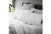 MyHouse Ashton Flat Sheet - White - Long Single