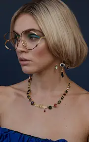 [Grainne Morton] 18K Gold Plated Silver and Mixed Materials Victorian Brooch Charm