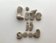 Natural Letter Shaped Rocks LIFE IS GOOD Beach Stones Word pebble art craft Hag