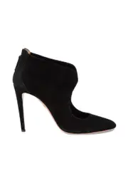 Black Suede Open Front Heel