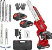 Mini Chainsaw Cordless 8 Inch & 6 Inch: Upgraded Brushless Battery Chainsaw, 2 *