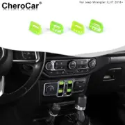 4PCS Green Window Control Switch Button Cover Trim For Jeep Wrangler JL JT 2018+ (for: Jeep)
