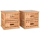 2x Bedside Cabinets Solid Wood Walnut Bedside Table Nightstand Bedroom vidaXL