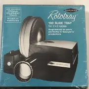 Vintage Sawyer Rototray 100 Slide Trays 2 by2 Slide Projectors No 6214 Qty 2
