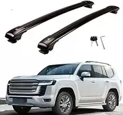 TINIANHHCT Upgraded Cross Bars Roof Rack Lockable Compatible with Toyota Land Cruiser J300 LC300 2022-2024 Aluminum Crossbars Cargo Carrier（Black）
