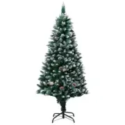 NNEVL Artificial Christmas Tree with Pine Cones and White Snow 150 cm
