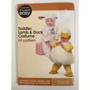 502929001 Simplicity Sewing Pattern Toddler Lamb & Duck Fleece and Felt Costume