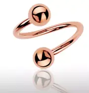 18G 16G 1/4" ROSE GOLD STEEL SPIRAL RING TWIST EAR LIP HELIX NOSE TRAGUS STUD