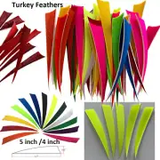 4 inch 5" Archery Arrow Feather Natural Fletching Turkey Fletches Bow Arrow DIY