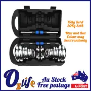 Dumbbell Barbell Weight Set 15kg 20kg Adjustable Home Gym