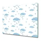 Glass Induction Ceramic Hob Cover Worktop Saver Pastel Rain clouds 60x52