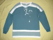 NWT Victoria's Secret Pink Pull Boyfriend Varsity Sweatshirt Shirt Top L laces