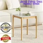 Artiss Coffee Table Marble Finish Tabletop Square Foot Stool Bench Table Pine
