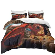 Cool Fantasy Art Dragon Reading a Book Quilt Cover