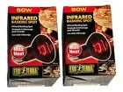 Two Exo Terra Infrared Basking Spot Lamps - 50w Max Heat for Reptiles - PT2141