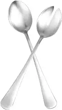 SHOWERORO 2-Piece Salad Fork Spoon Set Stainless Steel Tableware for Outdoor Activities