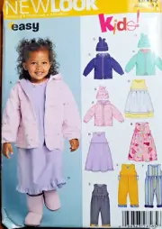 UNCUT-New Look Pattern #6419-Toddler's Dress/Jacket/Apron/Jumpsuit-Sz ½ to 4