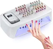 UV LED Nail Lamp with LCD Display & 5 Timer, 256W 96 Lamps Professional Fast Nail Dryer Lamp, Temperature Control, Gel Polish Curing Machine for Manicure/Pedicure Nail Art at Home