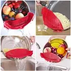 Pot Drainer Strainer Sieve Filter Pasta Clip On Pot Pan Plastic Kitchen Colander